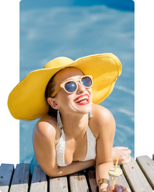 Woman Smiling In Pool